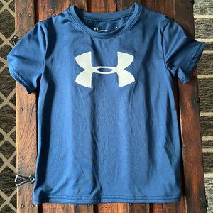 Boys Dark Blue 100% Polyester Under Armour T-Shirt
